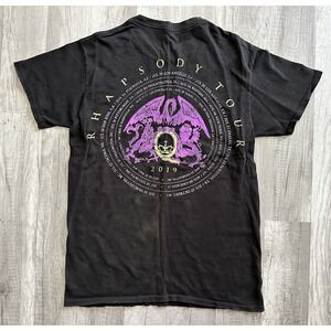 Queen with Adam lambert 2019 tour t shirt Size Small Black Rhapsody Tour